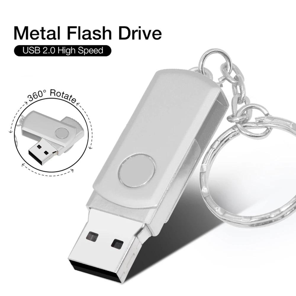 Metal de alta velocidade USB Flash Drive, Pen Drive, Pendrive, 4GB, 32GB, 64GB, 16GB, 128GB