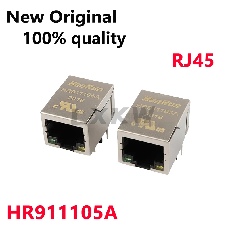 1/PCS New Original HR911105A RJ45 connector 100M Ethernet port with light HANRUN network transformer In Stock