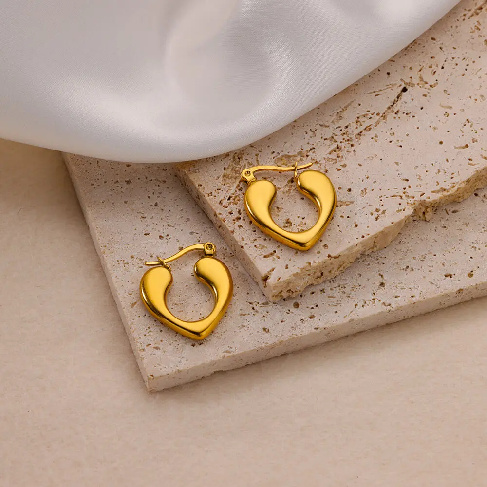 U-shaped Open Earrings for Wome Stainless Steel Gold Color Piercing Hoop Earrings Fashion Vintage Classic Jewelry  Accessories