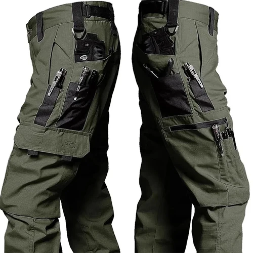 Nuevos pantalones de trabajo tácticos para hombre, pantalones Cargo para exteriores, pantalones impermeables con múltiples bolsillos, ropa de trabajo para exteriores para otoño y primavera, pantalones de senderismo
