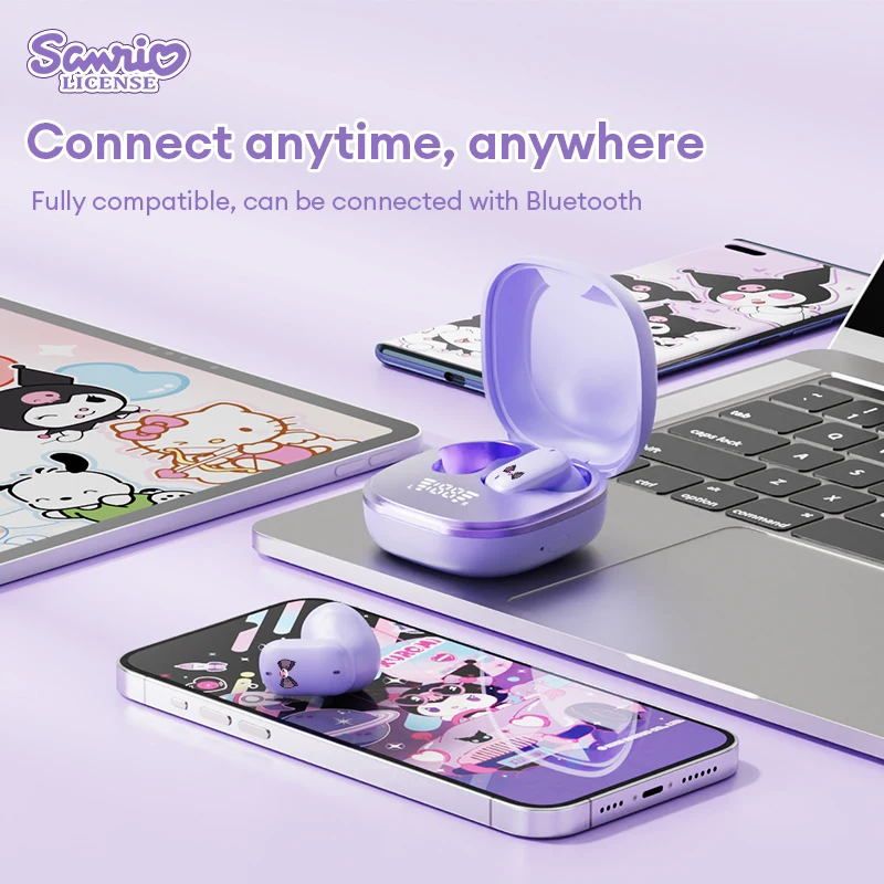 Sanrio-Bluetoothv5.4ワイヤレスヘッドセット,かわいいハローキティ,HD通話ヘッドセット,hifiサウンドヘッドセット,長い耐久性,新しい選択,bl62