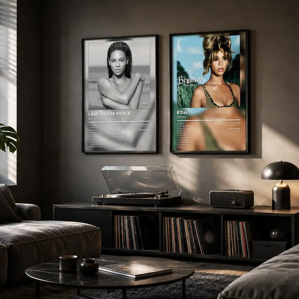 B-Beyonce Rapper Album Painting Calligraphy Canvas Poster Hallway Bedroom Living Room Home Bar Decoration Interior Wall