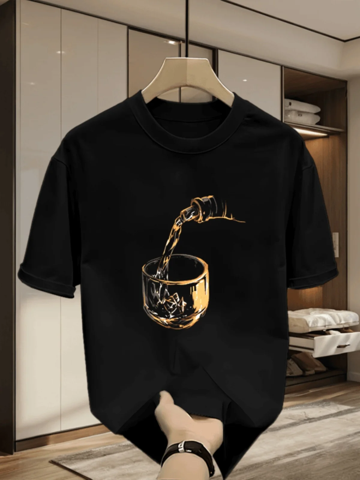 

Мужская футболка свободного кроя из хлопка с принтом, повседневная летняя модная модель с круглым вырезом, высококачественная футболка из чистого хлопка