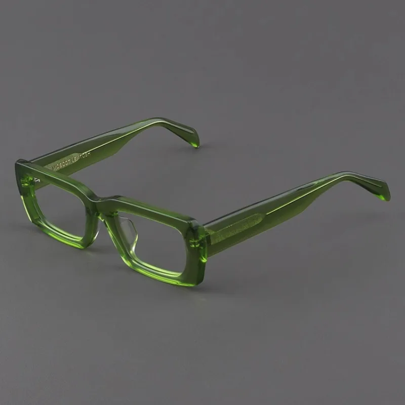 Retro Square Thick Frame Glasses Frame for Men High-quality Handmade Green Acetate Optical Reading Women Prescription Eyewear