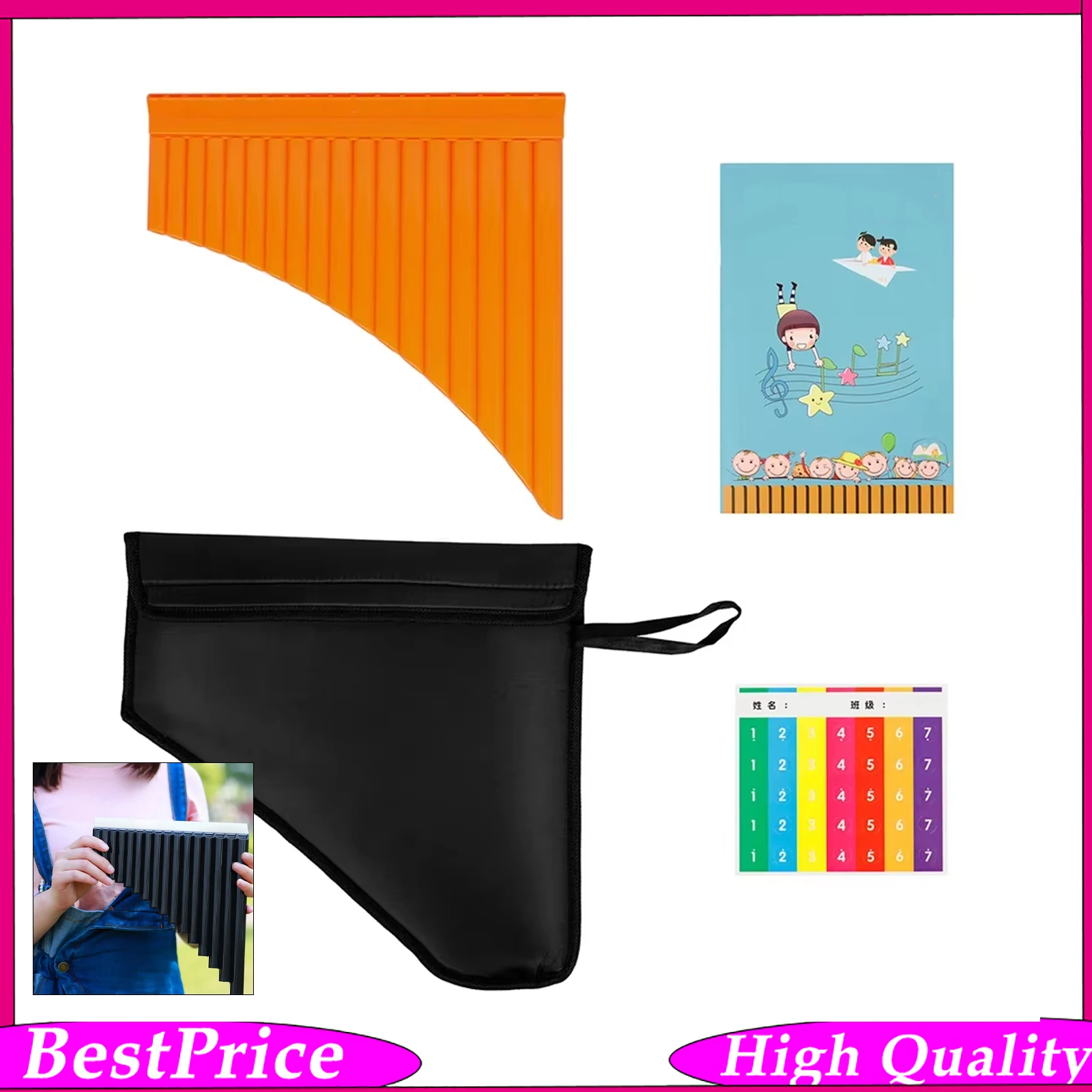 IRIN Pan Flute 16 Pipes C Key Panpipe Environmental ABS Row Flute Flauta with Bag Traditional Woodwind Musical Instrument ﻿