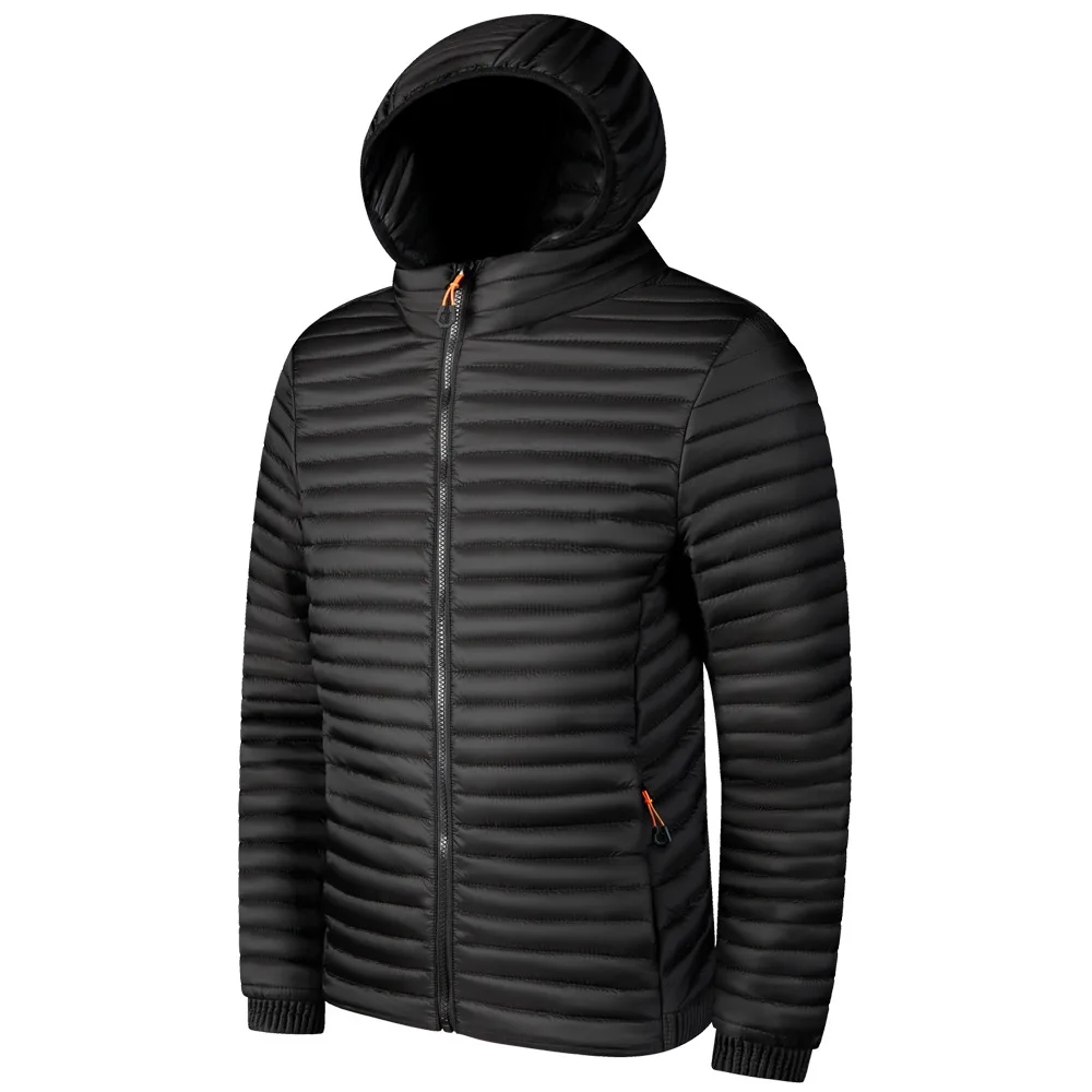 Men Down Jacket Winter New Simple Solid Color Hooded Male Outerwear Thicken Warm Long Sleeve Lightweight Comfortable Man Coat