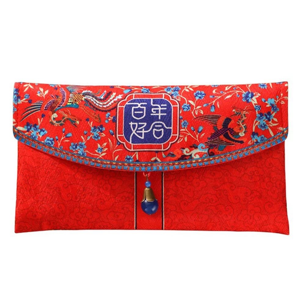 

Red Envelope Wedding Money Holder Fabric Envelopes Bride Gifts Chinese Style Retro Charm Elegant Design Durability