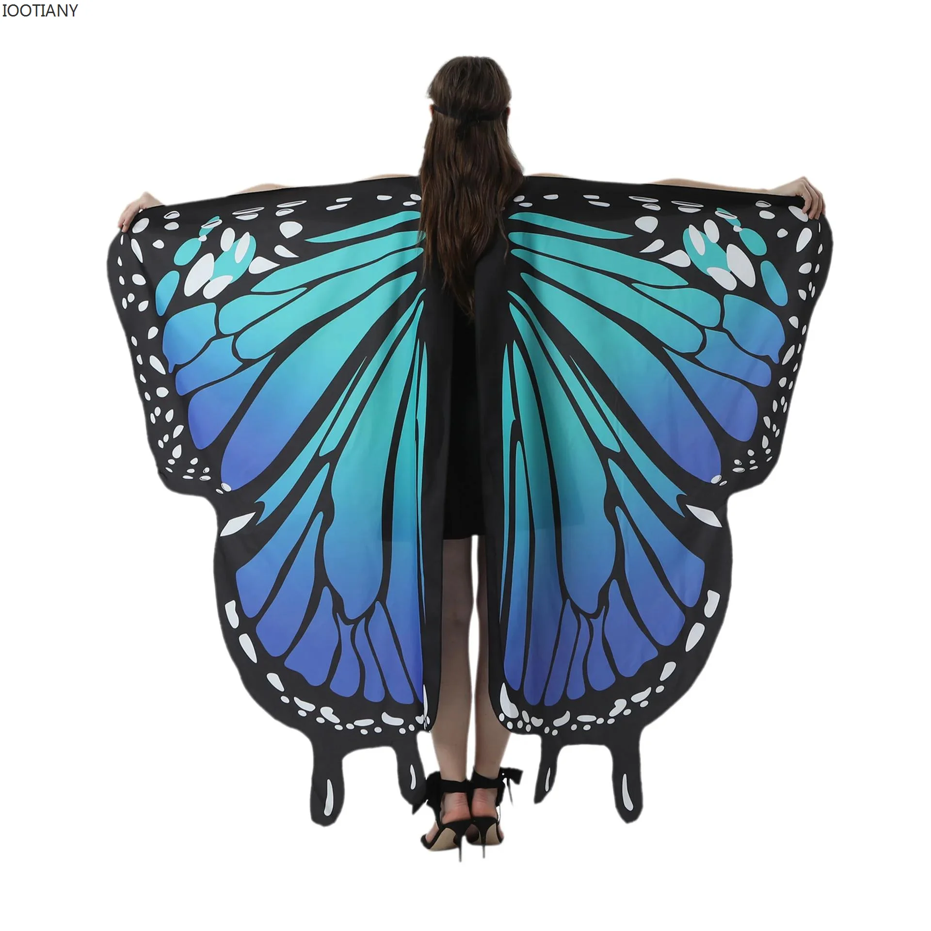 New Butterfly Wing Ladies Fairy Cape Adult Wings Decoration Holiday Outfits Halloween Dress Up Party Cloak Adjustable Hand Strap