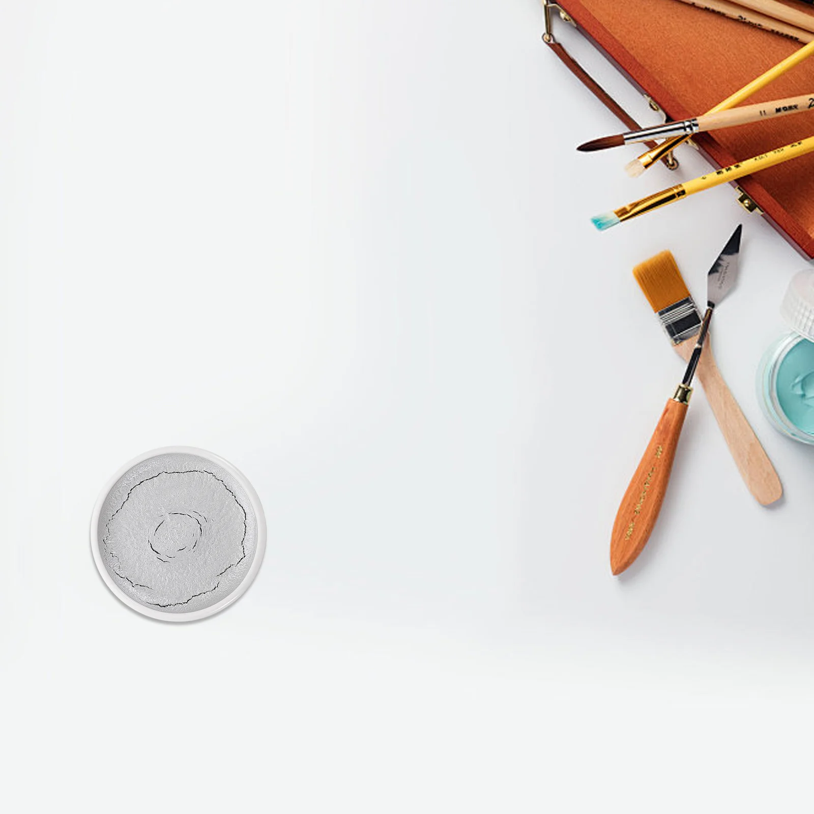 

Chinese Ceramic Bowl for Artists Watercolor Paint Plate Durable Material Portable Design Realistic Effects Traditional Ink