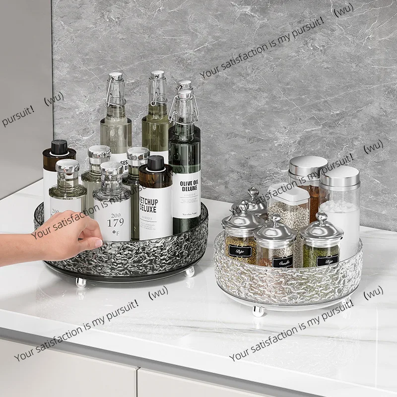 Rotating seasoning rack, kitchen countertop, multi-functional storage, vinegar, soy sauce bottle can storage rack,