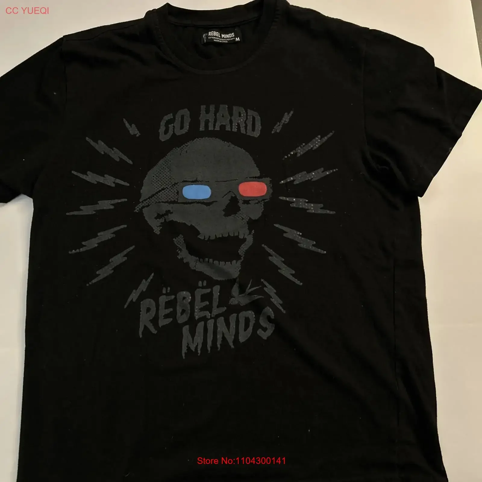 Rebel Minds Go Hard 3D Skull T Shirt Size Medium vintage Washed Versatile Breathable Stylish Unisex Stretched streetwear