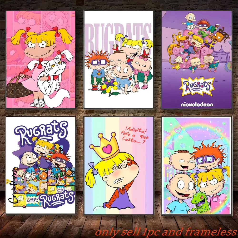 Funny Cartoon Anime R-Rugrats Poster Poster Painting Prints Wall Art Picture Film Room Home Bar Cafe Decor Mural
