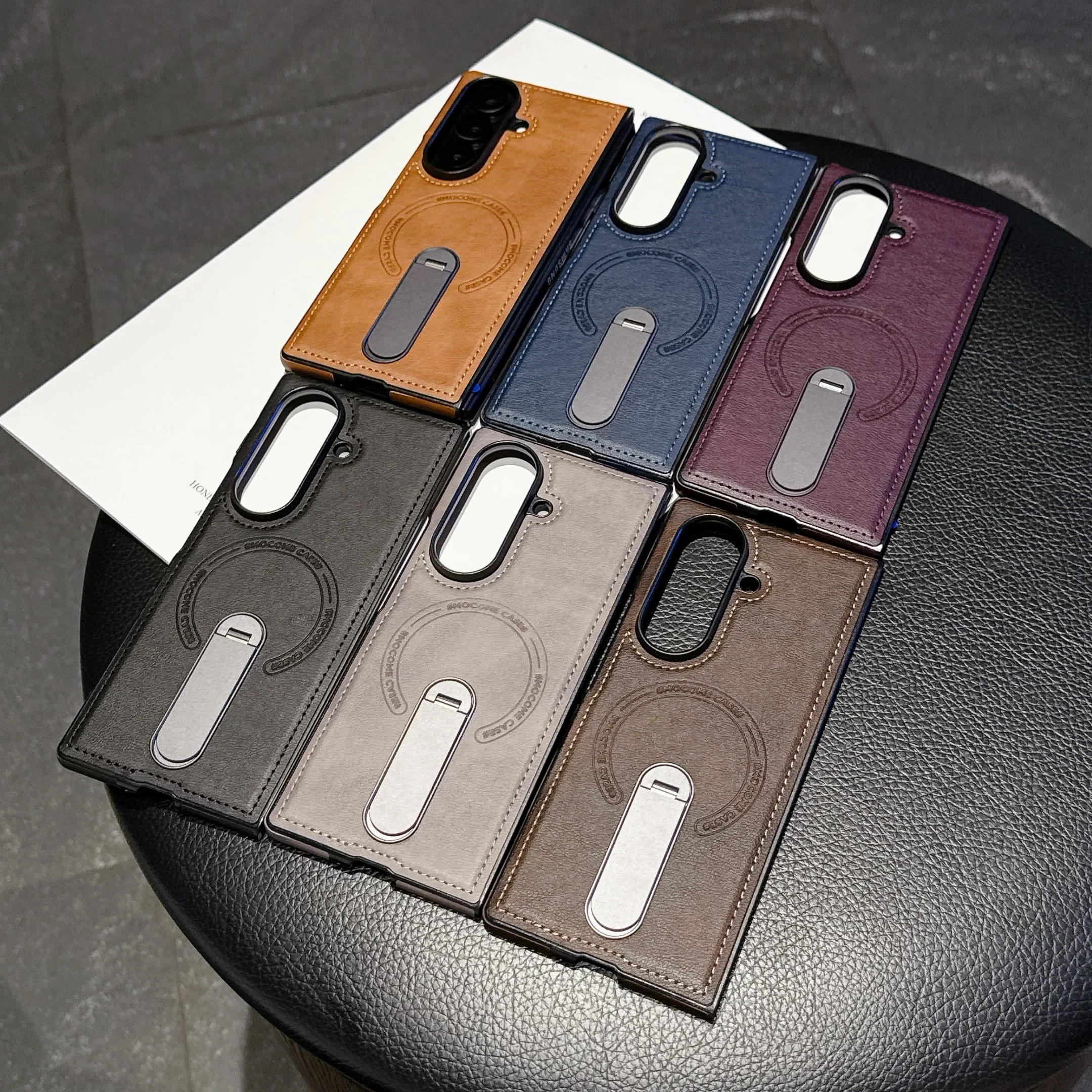 

All-round Protective PU Leather Built-in Rotatable Kickstand Stylish & Functional Phone Case For Samsung Z Fold 3 Fold 4 5 6 7