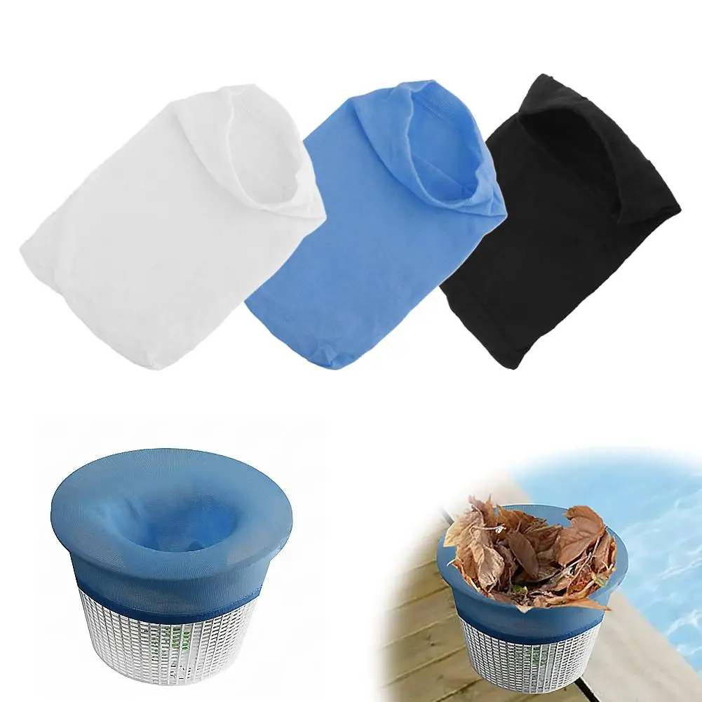 5PCS/Set Pool Filter Socks for Skimmer Baskets, Reusable Pool Skimmer Socks for Above Ground or Inground Pools Filter Protecting