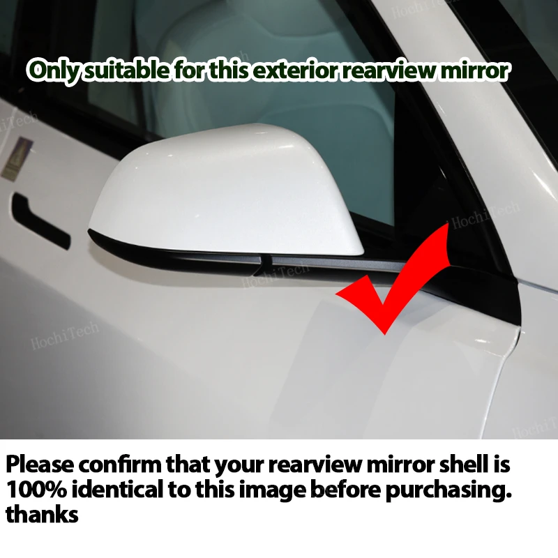 Car ABS Paste Side Door Mirror Cover for Tesla Model 3 Model3 2021-2024 Horn Bright Black Auto Exterior Sides Rearview Cover