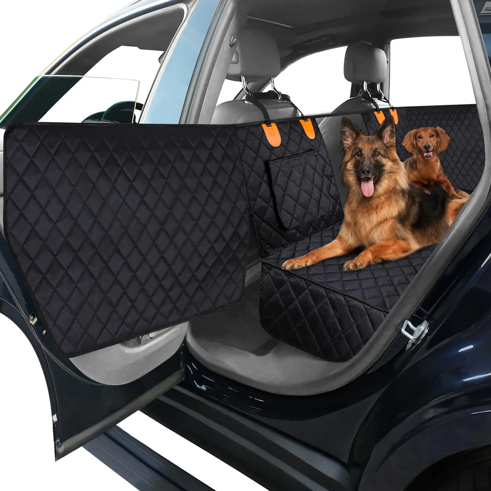 

Car Pet Mat with Door Edge Protection, Dog Car Seat Cushion with Hard-board Extension, Essential for Pet Car Safety Equipment