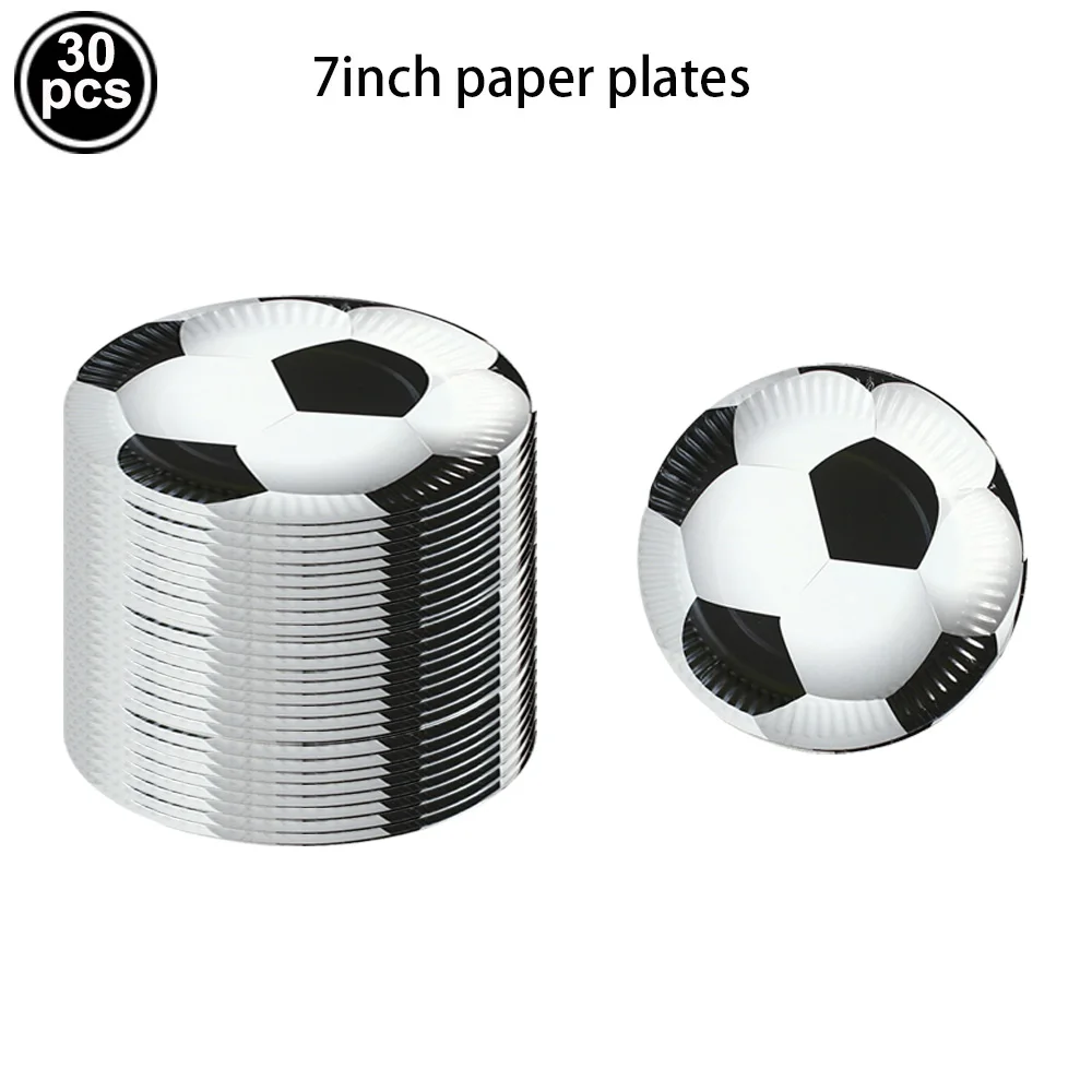 Fußball Thema Einweg Geschirr Fußball Party Pappteller Serviette Strohhalme Tasse Fußball Themen Geburtstag Party Dekoration Lieferungen – Detail 5