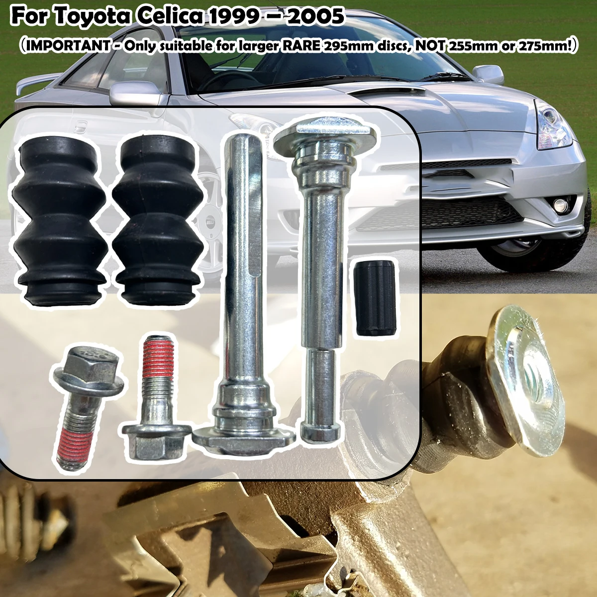 

Front Brake Caliper Slider Guide Pins Bolt Kit For Toyota Celica 99-2005 Left Right Disc Housing Bellows Sleeve Bushing113-1355X