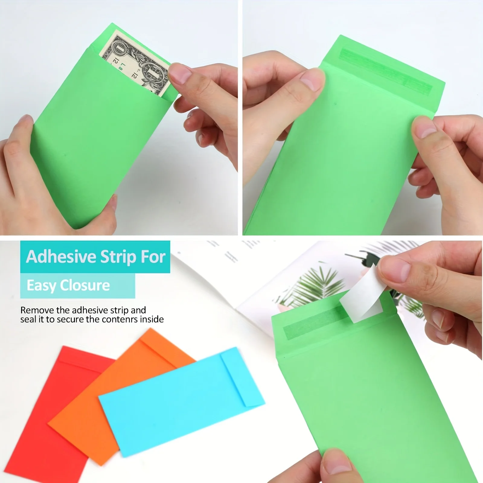 30 قطعة من أطراف تحدي توفير المال للمظاريف ذاتية اللصق: فحص، تذكرة، ظرف ورقي، مظروف ملون