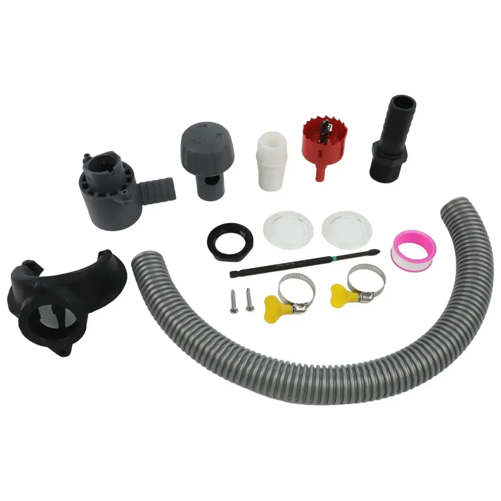 

Gutter System Rainwater Collector Gray And White Sustainable Water Management Solution Landscaping Tools Weather Resistant