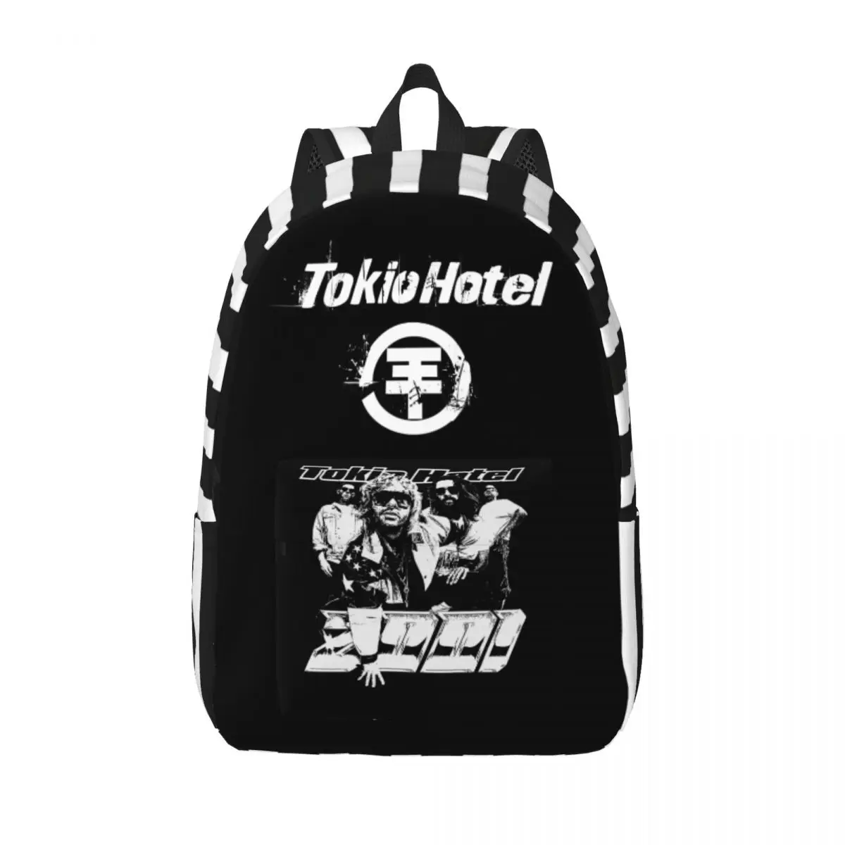 Tokio Hotel Backpack for Men Women Casual High School Hiking Travel Daypack Muisic Collage Canvas Bags Gift