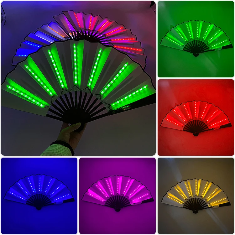 3v Glow Folding LED Fan Tanz Lichter Nacht Show DJ fluor zierende Bar Nachtclub Geschenke Dekoration führte bunte Fan