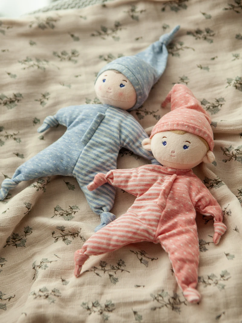 Soft knit Cotton Baby Comforter Plush Cute Handgrasp Doll-shaped Appease Toys Cute Elf Plushies for Newborn babies