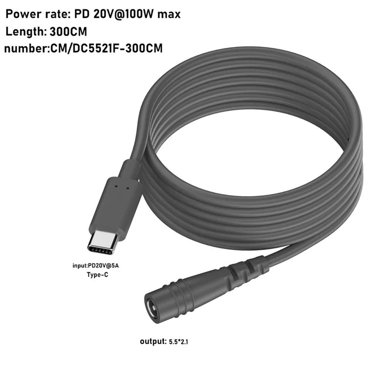 ABKN-For Starlink Mini USB C To DC Female Cable Overload Short Circuit Protection Type-C To DC Replacement Cable