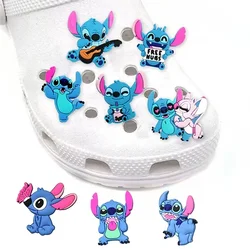 MINISO Disney 8PCS Stitch Shoe Charms For Shoe PVC Cartoon Characters Stitch DIY Shoe Decorations