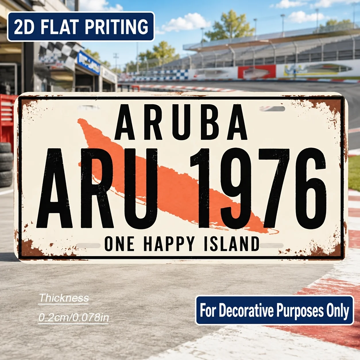 2D Flat, [2D Flat] 1pc Aruba-Themed Vintage Wall Sign - Retro Aruban Decor Suitable for Home, Bar, Office, Outdoor - Rectangular