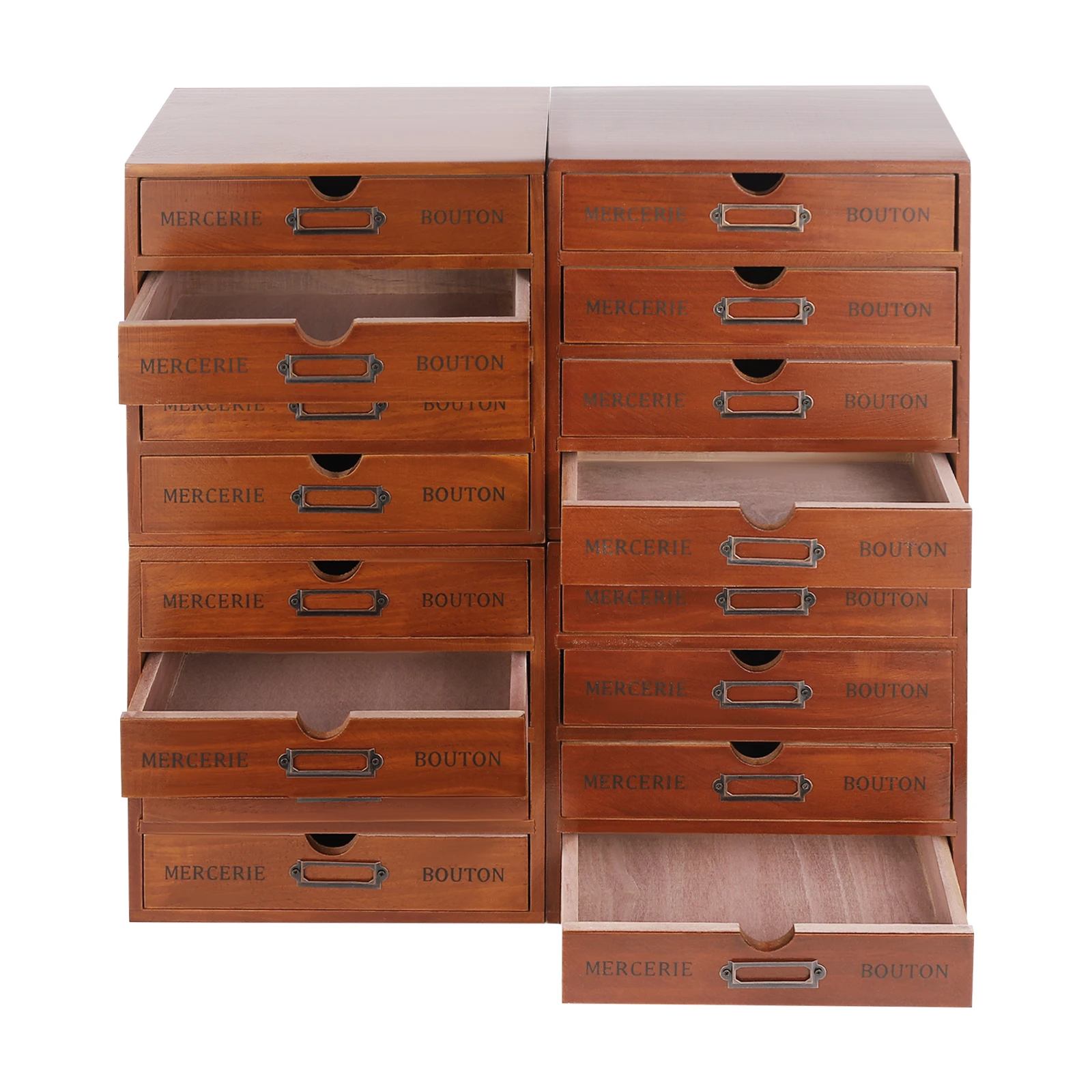 

Vintage Large Wooden Jewelry Box Women Gift Storage Case Organizer Stand Brown