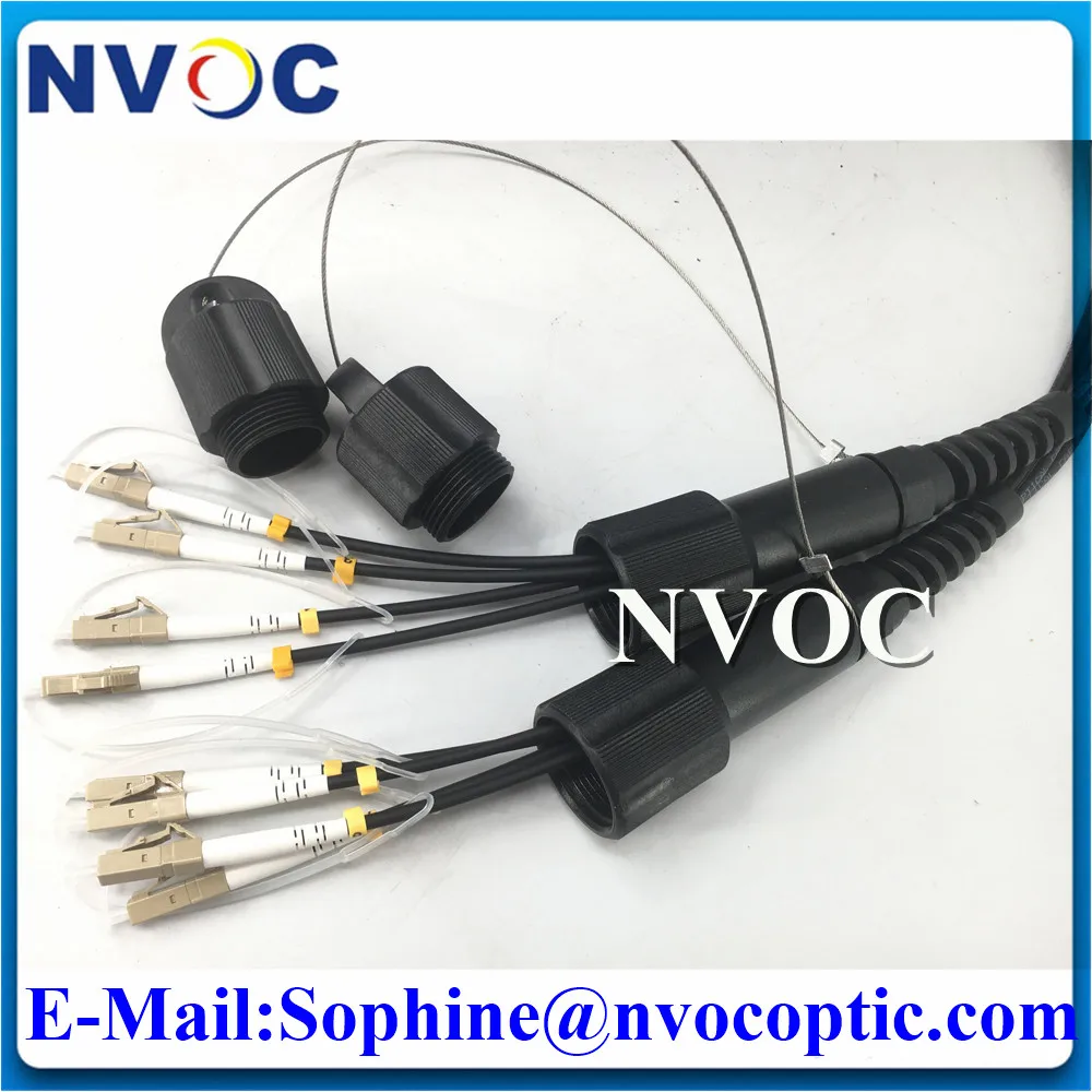 200M SM/MM,8Cores,9/125,OM1 50/125 OM3-300,5.0mm Armored TPU Black Cable,PDLC/UPC Fiber Optic Patch Cord with PCD310 Coil/Reel