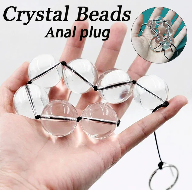 

4 Sizes Crystal Bead Glass G Spot Anal Stimulator Plug Butt Plug Expander Prostate Erotic Gay Sex Toy Anal Stimulate Ball Woman