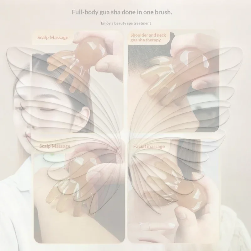 Resin Octopus Scalp Massage Comb Meridian Gua Sha Scraping Tool Smooth Edge for Hair Growth Head Relaxation Daily Use