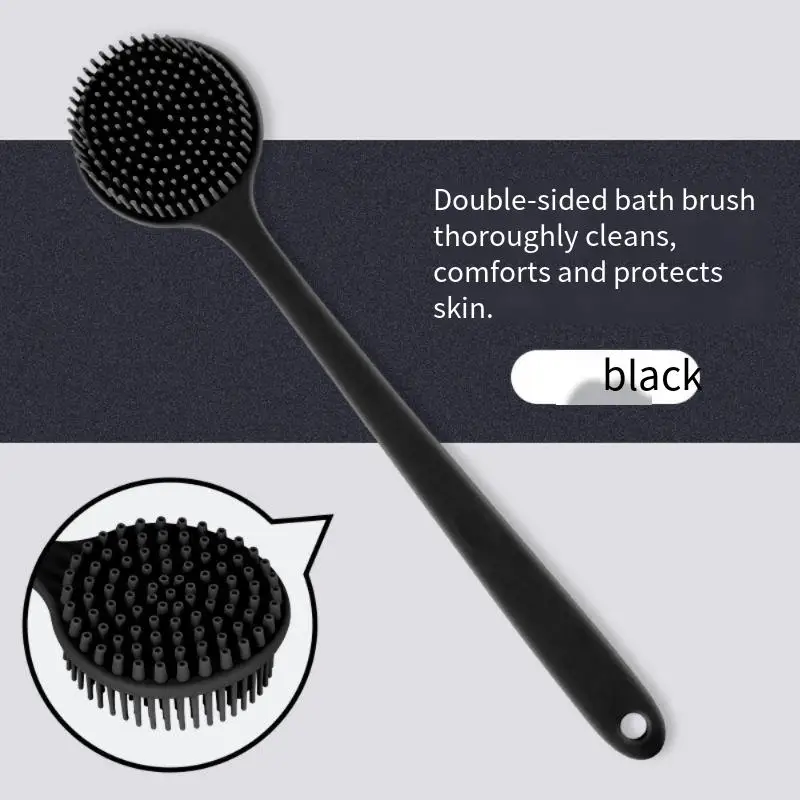 فرشاة حمام ممتدة بمقبض طويل من السيليكون، لا حاجة إلى طلب المساعدة، عجب تنظيف الظهر اثنين في واحد على الوجهين #5