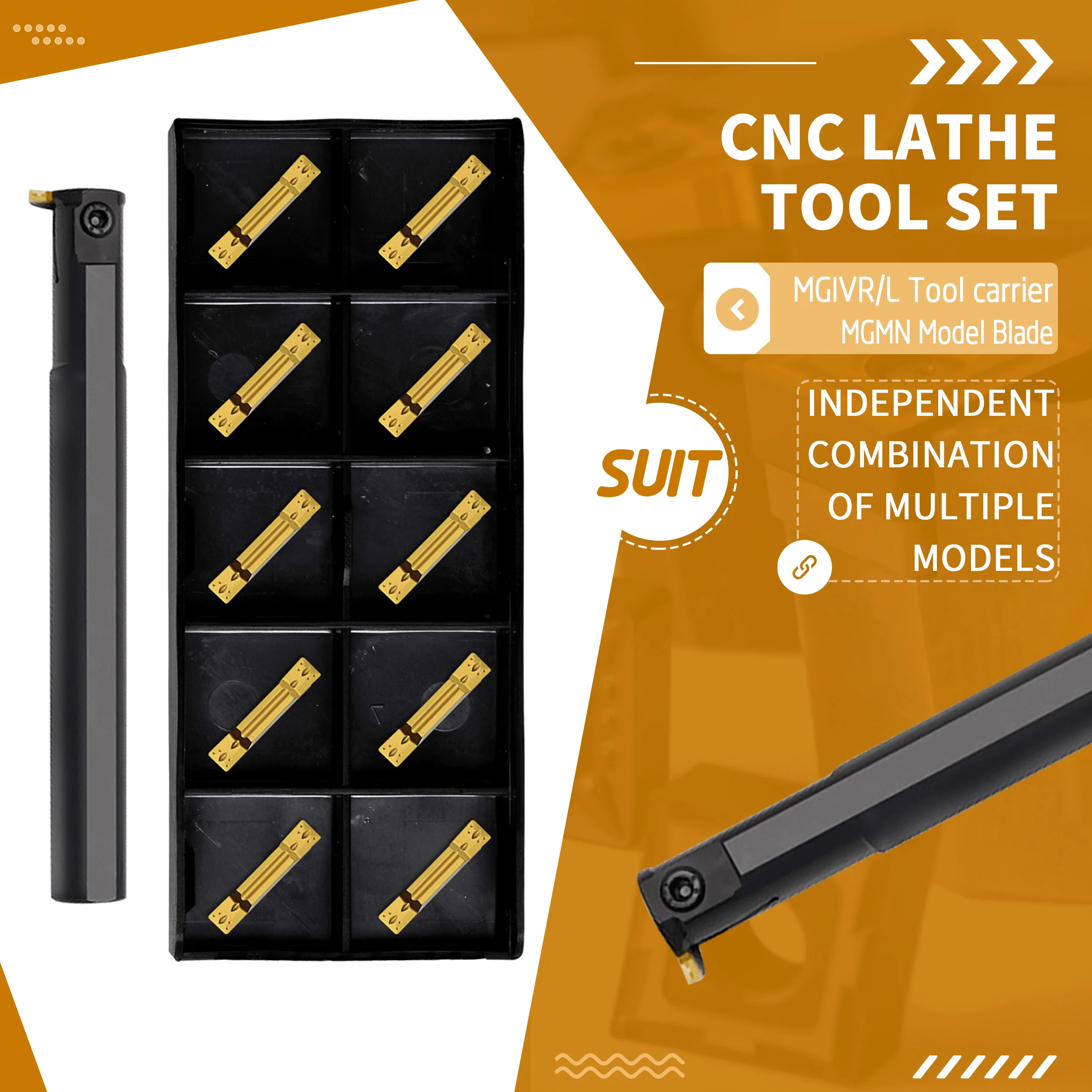 MGIVR MGIVL 2925-1.5 3125-4 Machine Tools Groove Cutting Tool Holder +10Pc MGMN CNC Lathe Carbide Blade Shockproof Hardness High