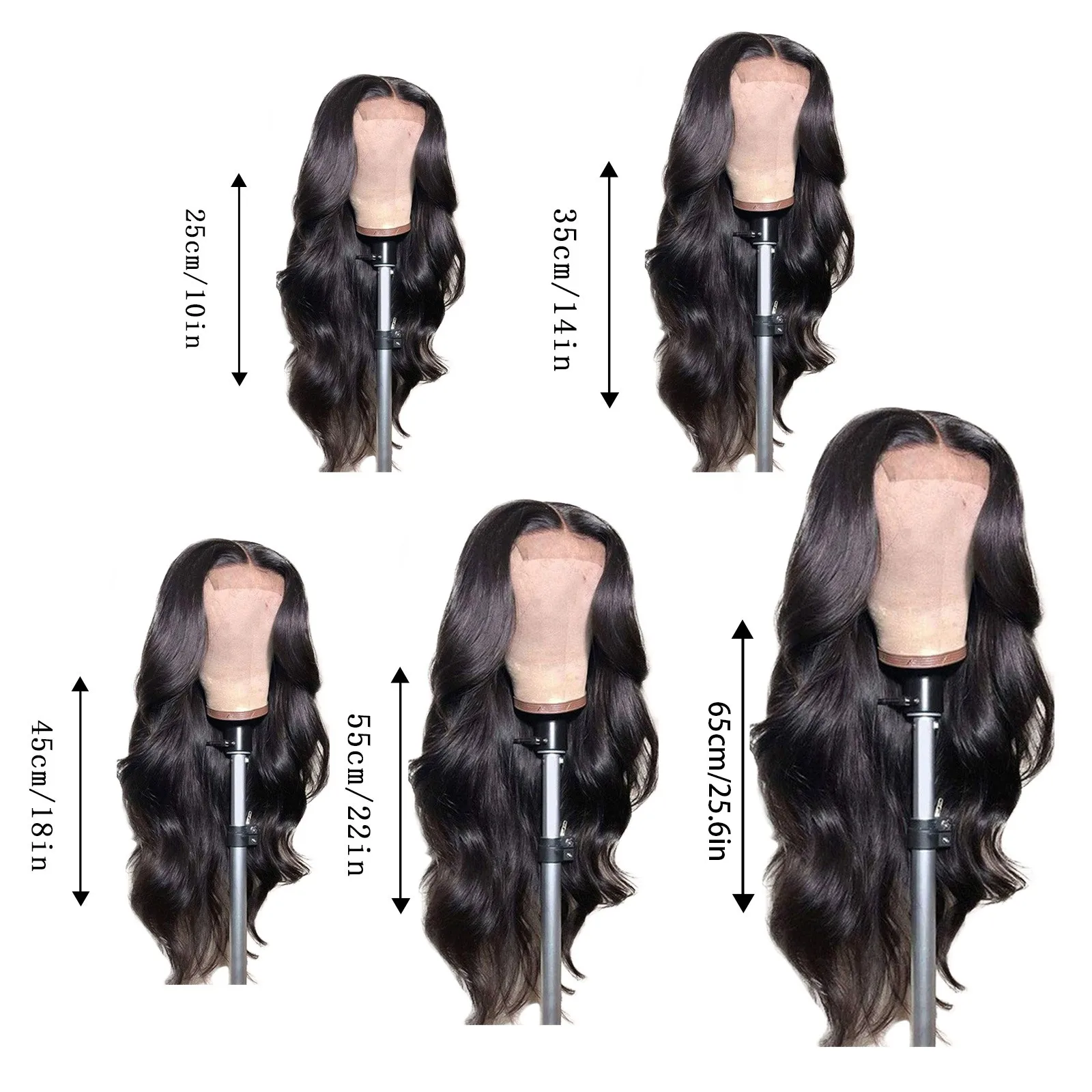 Premium Natural Black Wavy Synthetic Wig  for Women Middle Part Curly Natural Looking 22 Inch Long Full Volume image 6