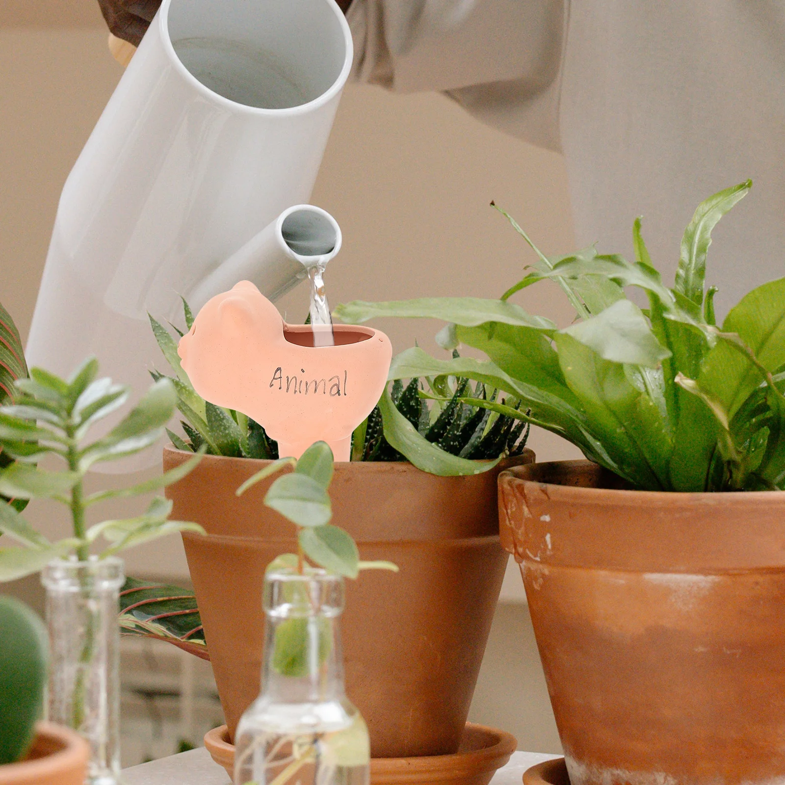 

Ceramic Automatic Watering Device Creative Cartoon Animal Design Self Watering Drip Irrigation Tool for Indoor Outdoor Plants