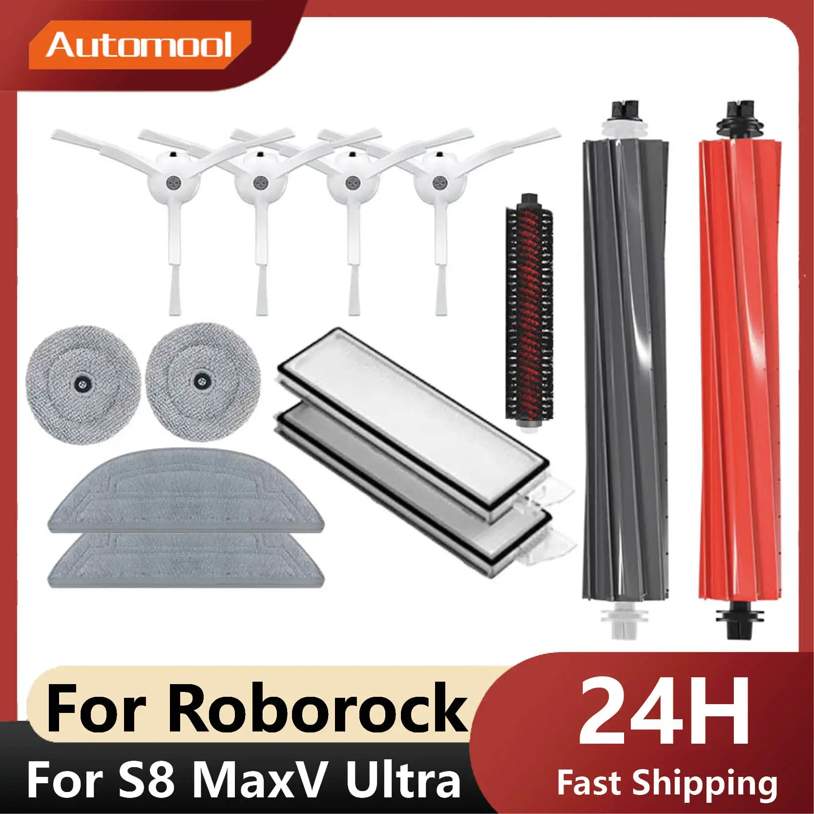 ل Roborock S8 MaxV Ultra اكسسوارات جهاز آلي لتنظيف الأتربة فرشاة جانبية رئيسية فلتر Hepa ممسحة أكياس الغبار قطع الغيار