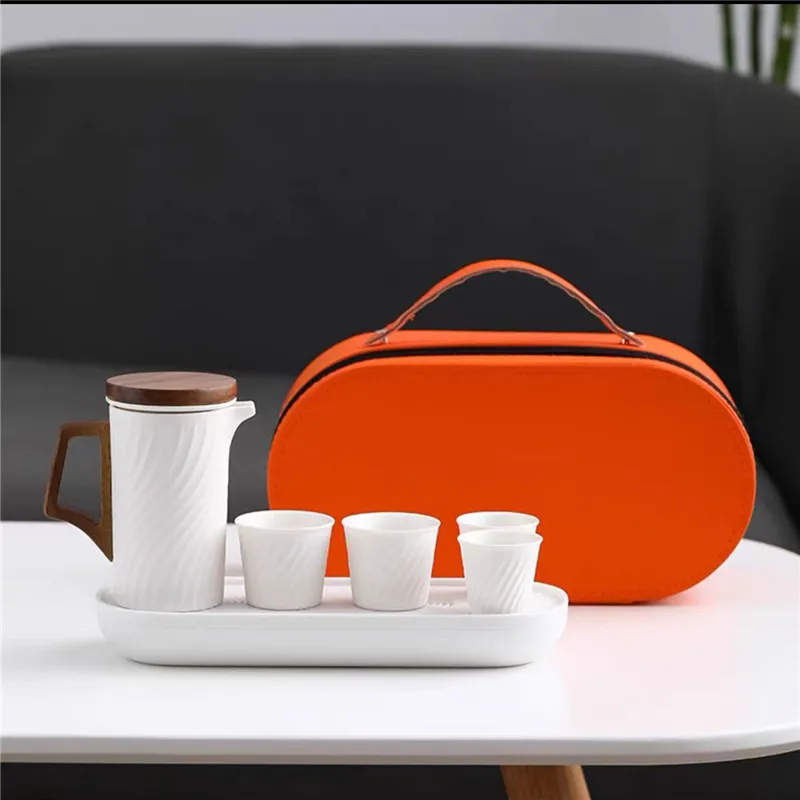 Japanese Style Travel Tea Set Luxury High-End Exquisite Teapot One Pot Four Cups Storage Box Kung Fu Tea Cup Gift Box