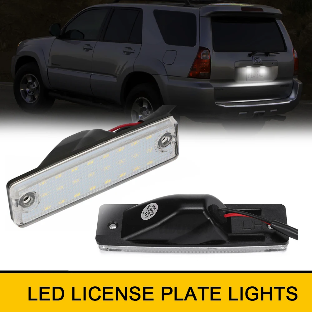 For Toyota 4Runner Sequoia Caldina T190 Corolla Spacio Verso E120 Hilux Surf N180 N210 HiAce H100 LED Rear License Plate Lamp