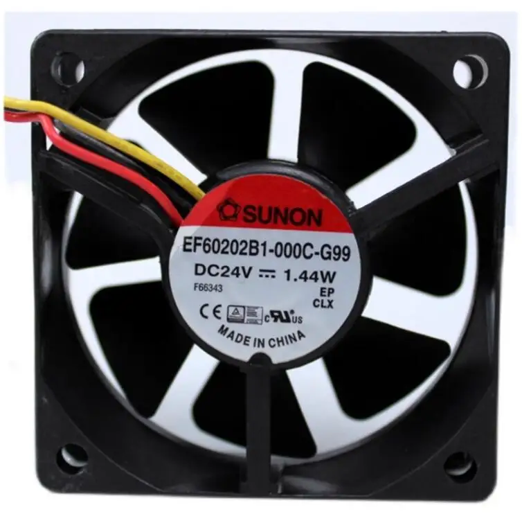 SUNON EF60202B1-000C-G99 DC 24V 1.44W 60x60x20mm 3-Wire Server Cooling Fan