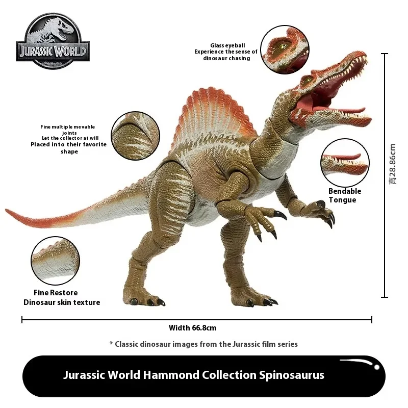 Nova coleção mattel jurassic world hammond alta qualidade spinosaurus figura de ação modelo dinossauros brinquedo presente aniversário das crianças