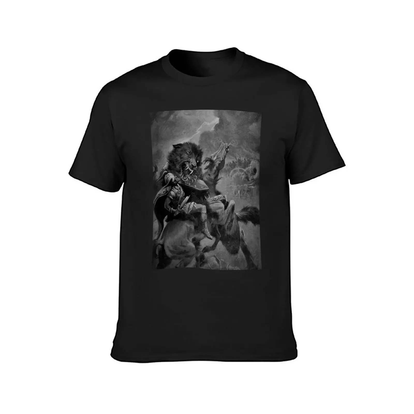 Odin and Fenrir by Dorothy Hardy 1909 T-Shirt customs design your own Blouse clothes for men