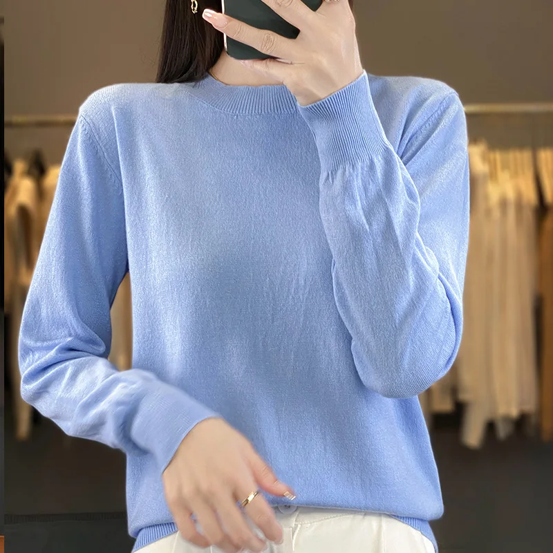 Spring and Autumn New Fashion Turtleneck Knitwear Sweater Women\'s Loose Slim Long-sleeved Shirt with Wild