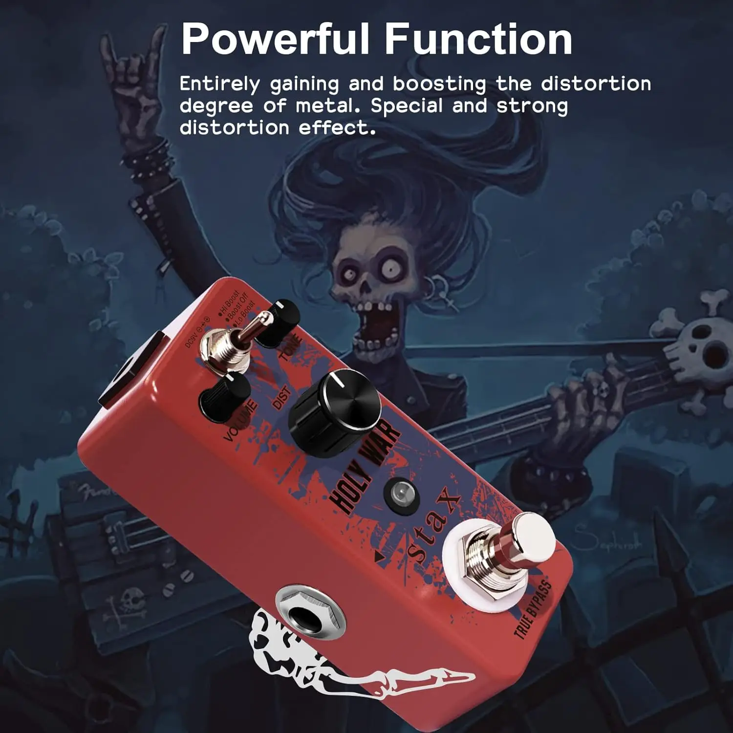 Stax Guitar Distortion Pedals Ultra Powerful Heavy Metal Dist Effect High Performance PDS-2 For Electric Guitar Bass Metal