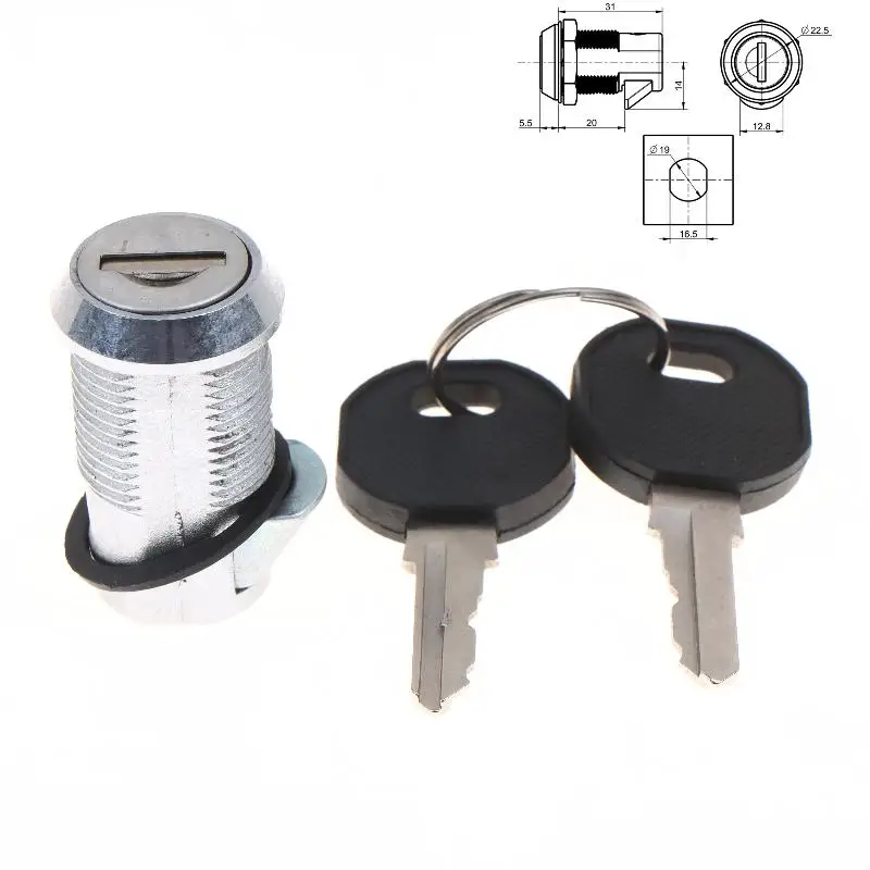 Zinc Alloy Cylindrical Lock Cabinet Lock Door Lock Useful Lock Padlock With 2 Keys For Secure File Drawer Door Mailbox RV Truck