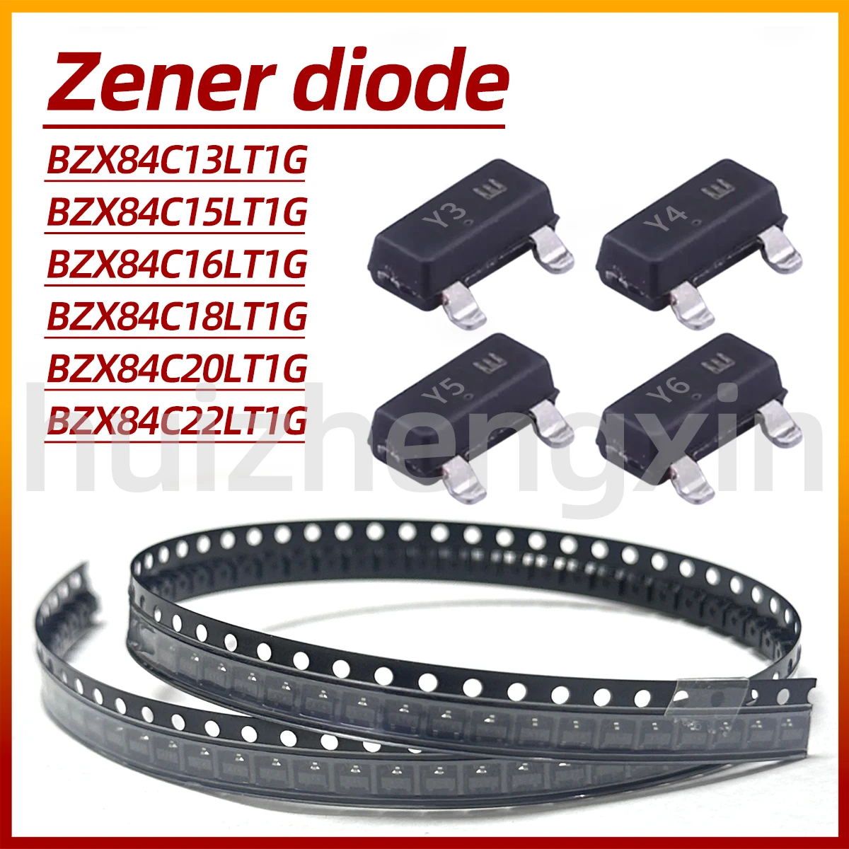 20pcs BZX84C13LT1G BZX84C15LT1G BZX84C16LT1G BZX84C18LT1G BZX84C20LT1G BZX84C22LT1G SOT-23 250mW Zener diode
