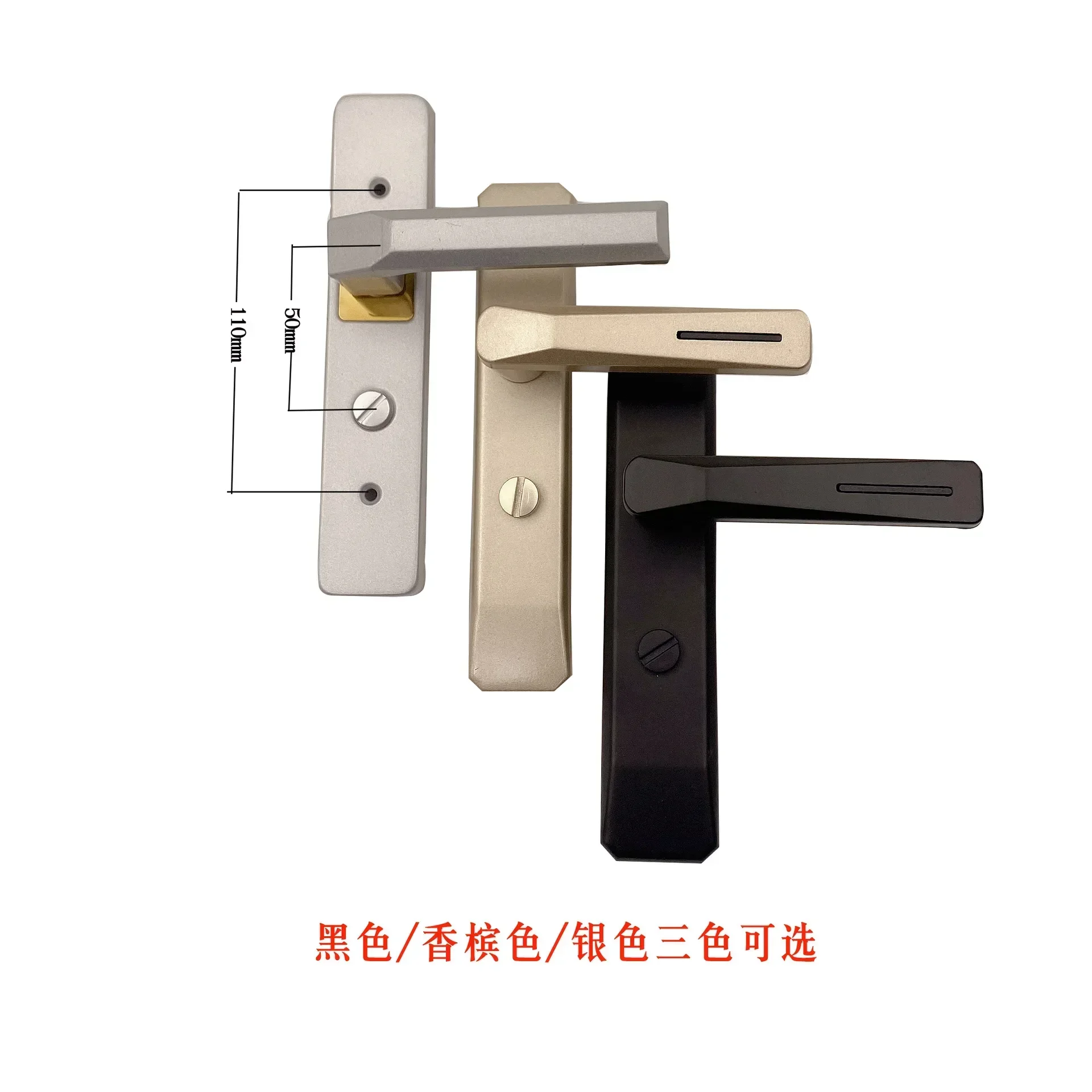 Toilet Frosted Keyless Bathroom Single Tongue Lock, Kitchen Aluminum Alloy Engineering Glass Bathroom Door Lock