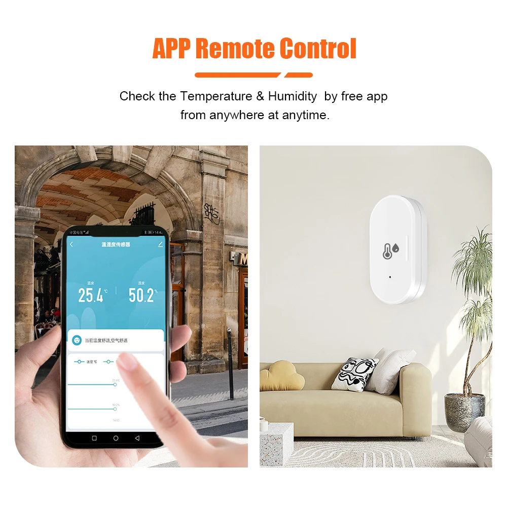 Tuya Zigbee Temperature Sensor Humidity Sensor With Battery Smart Home Smart Life APP Control Via Alexa Google Home Assistant